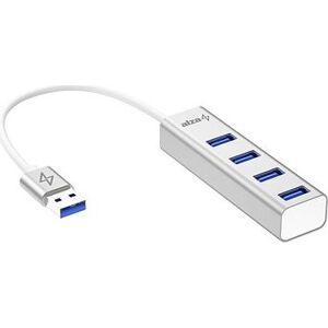 AlzaPower AluCore USB-A (M) na 4× USB-A (F) strieborný