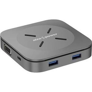 AlzaPower Metal USB-C Dock Cube 6 in 1 WF vesmírno sivá