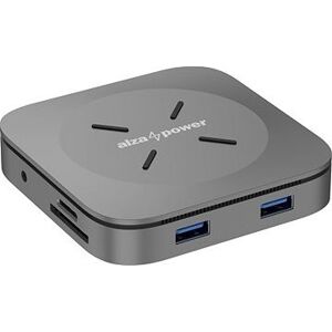 AlzaPower Metal USB-C Dock Cube 7 in 1 WF vesmírno sivá