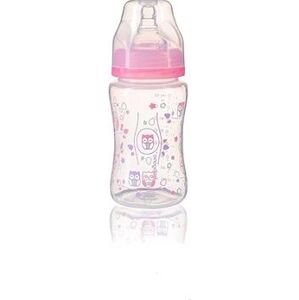 BabyOno antikoliková fľaša so širokým hrdlom, 240 ml – ružová
