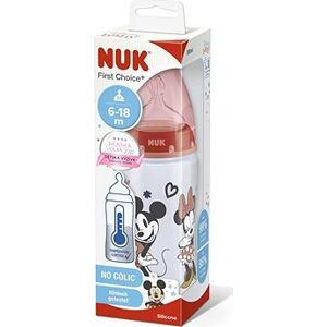 NUK FC+ fľaša Mickey s kontrolou teploty 300 ml, červená