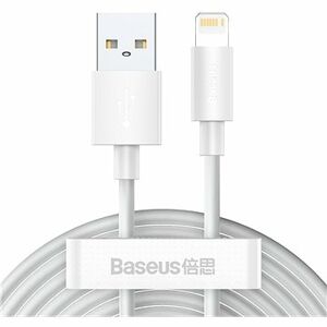 Baseus Simple Wisdom Lightning Data Cable 1,5 m White (2 ks)