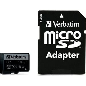 Verbatim MicroSDXC 128 GB Pro + SD adaptér