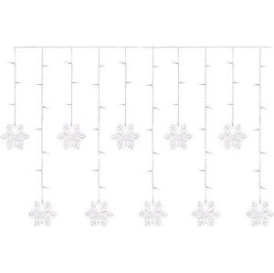 EMOS LED vianočný záves – vločky, 135 × 50 cm, vnútorná, studená biela