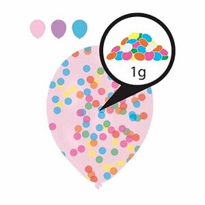 Balóniky naplnené konfetami, mix farieb, 6 ks