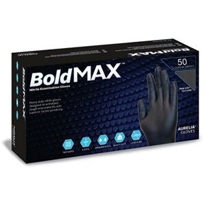 AURELIA (BoldMAX) pracovné čierne rukavice (50 ks) – NITRIL XXL