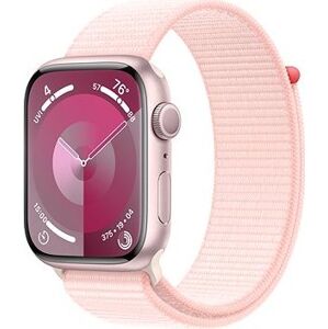 Apple Watch Series 9 45 mm Ružový hliník so svetlo ružovým prevliekacím športovým remienkom
