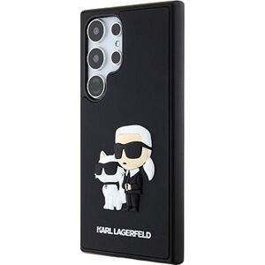 Karl Lagerfeld 3D Rubber Karl and Choupette Zadný Kryt na Samsung Galaxy S24 Ultra Black