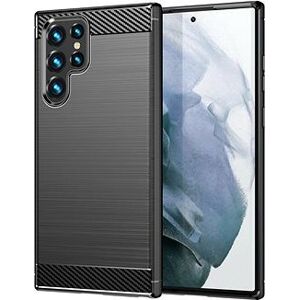 Carbon Case Flexible silikónový kryt na Samsung Galaxy S22 Ultra, čierny