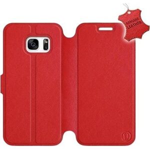 Flip puzdro na mobil Samsung Galaxy S7 – Červené – kožené – Red Leather