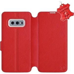 Flip puzdro na mobil Samsung Galaxy S10e – Červené – kožené – Red Leather