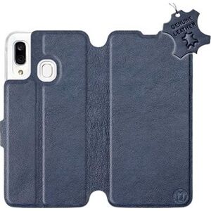 Flip pouzdro na mobil Samsung Galaxy A40 - Modré - kožené - Blue Leather