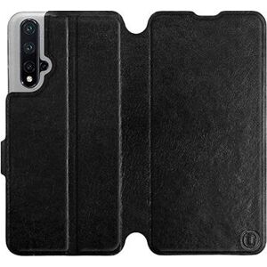 Flipové puzdro na mobil Honor 20 vo vyhotovení Black & Gray so sivým vnútrom