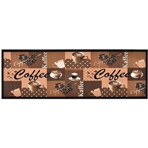 Kuchynský koberec prací Coffee, hnedý, 60 × 180 cm