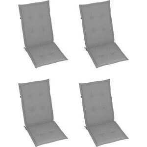 Podušky na záhradné stoličky, 4 ks, sivé, 120 x 50 x 4 cm