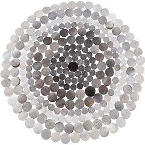 Sivý okrúhly kožený koberec 140 cm HILVAN, 77930