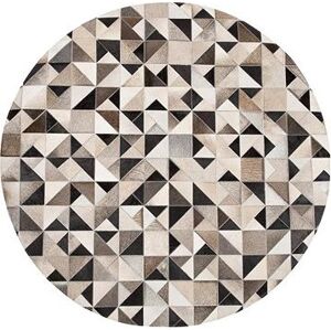 Šivo-béžový kožený koberec ? 140 cm KIRKLAR, 160574