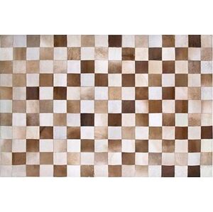 Kožený koberec hnedý s béžovou 160 × 230 cm SOLMAZ, 182103