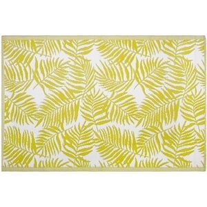 Obojstranný vonkajší koberec s motívom palmových listov v žltej farbe 120 × 180 cm KOTA, 120696
