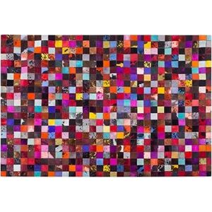 Pestrofarebný patchwork kožený koberec 160 × 230 cm ENNE, 62724