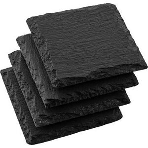 Siguro Súprava bridlicových dosiek Slate 10 × 10 cm, 4 ks, čierna
