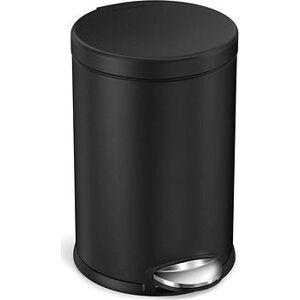 Simplehuman pedálový odpadkový kôš – 4,5 l, okrúhly, matná čierna oceľ