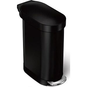 Simplehuman úzky pedálový odpadkový kôš Slim – 45 l, matná čierna oceľ