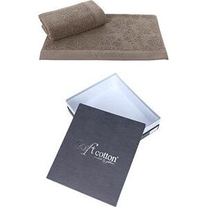 Soft Cotton – Darčeková súprava uterák a osuška Leaf, 2 ks, hnedá
