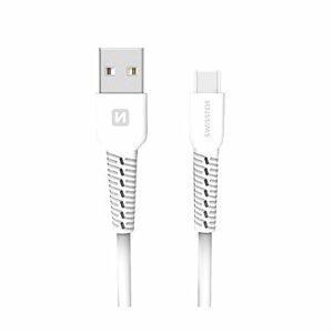 Swissten dátový kábel USB-C 1 m biely