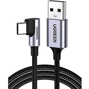 UGREEN USB-A Male to USB-C Male 3.0 3A 90-Degree Angled Cable 1 m Black