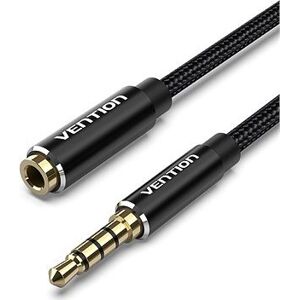 Vention Cotton Braided TRRS 3.5 mm Male to 3.5 mm Female Audio Extension 1 m Black Aluminum Alloy Type