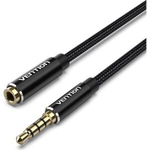 Vention Cotton Braided TRRS 3.5 mm Male to 3.5 mm Female Audio Extension 1.5 m Black Aluminum Alloy