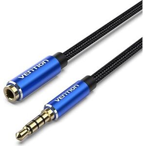 Vention Cotton Braided TRRS 3.5 mm Male to 3.5 mm Female Audio Extension 0.5 m Blue Aluminum Alloy Type